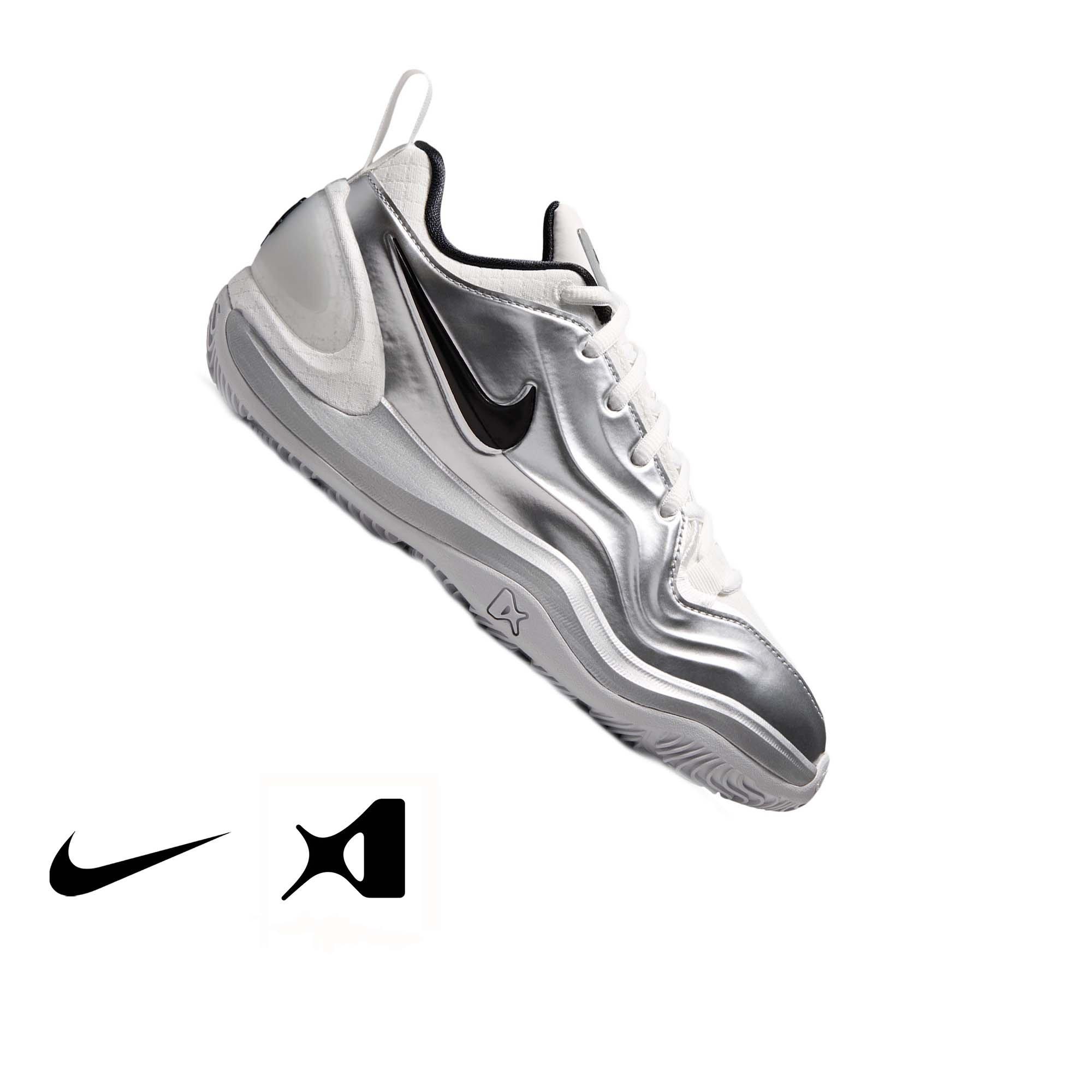 Nike A'Two "ASW" Grade School Kids' Basketball Shoe - SUMMIT WHITE/METALLIC SILVER/BLACK